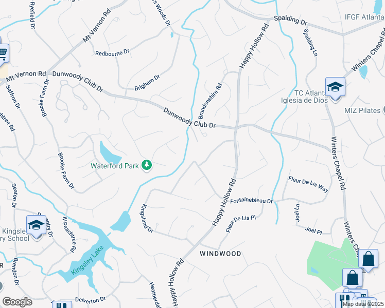 map of restaurants, bars, coffee shops, grocery stores, and more near 2488 Fontainebleau Drive in Doraville
