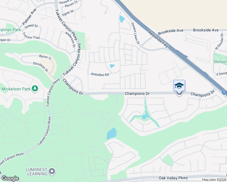 map of restaurants, bars, coffee shops, grocery stores, and more near 10961 Desert Lawn Drive in Calimesa