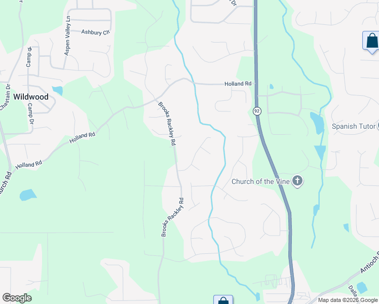 map of restaurants, bars, coffee shops, grocery stores, and more near 123 Brooke Chase in Dallas