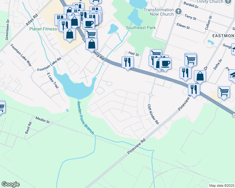map of restaurants, bars, coffee shops, grocery stores, and more near 624 Scribes Lane in Columbia