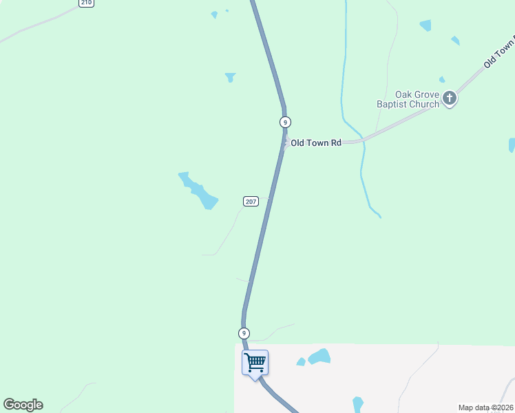 map of restaurants, bars, coffee shops, grocery stores, and more near 5 County Road 207 in Pittsboro