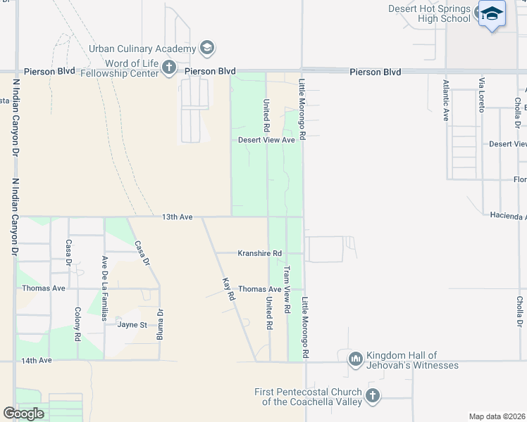 map of restaurants, bars, coffee shops, grocery stores, and more near 64846 13th Avenue in Desert Hot Springs