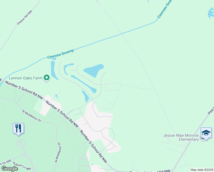 map of restaurants, bars, coffee shops, grocery stores, and more near 8771 North Balfour Drive Northwest in Calabash