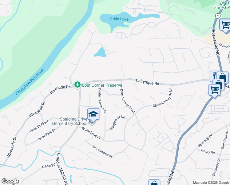 map of restaurants, bars, coffee shops, grocery stores, and more near 230 Berwick Drive Northeast in Atlanta