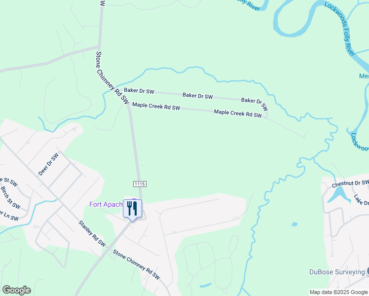 map of restaurants, bars, coffee shops, grocery stores, and more near Junior Lane Southwest in Brunswick County