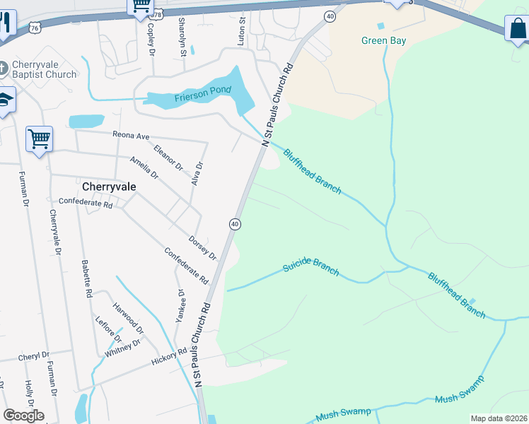 map of restaurants, bars, coffee shops, grocery stores, and more near 3920 Charity Lane in Sumter