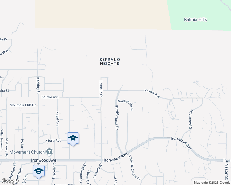 map of restaurants, bars, coffee shops, grocery stores, and more near 11481 Steeplechase Drive in Moreno Valley