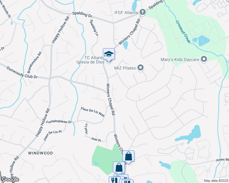 map of restaurants, bars, coffee shops, grocery stores, and more near 5259 Marston Road in Doraville