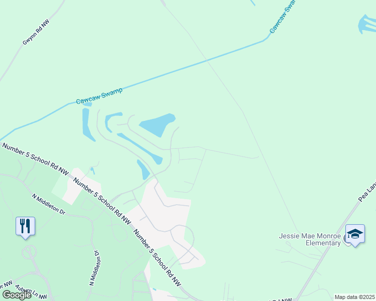 map of restaurants, bars, coffee shops, grocery stores, and more near 8771 North Balfour Drive Northwest in Calabash