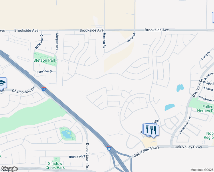 map of restaurants, bars, coffee shops, grocery stores, and more near 1002 Northview Drive in Beaumont