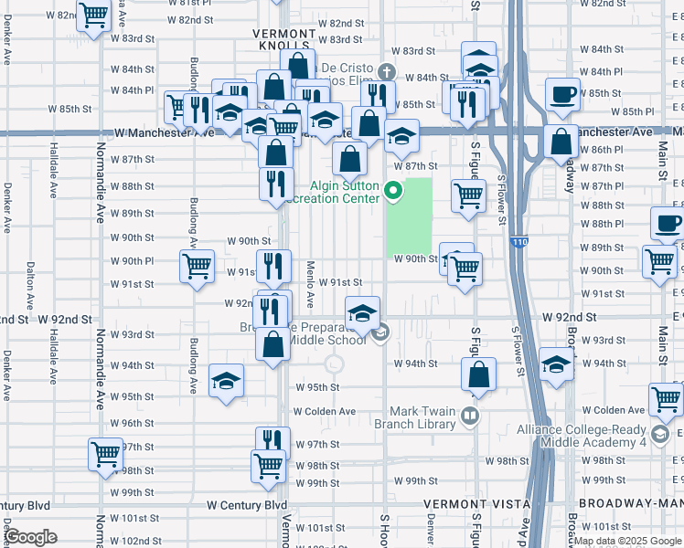 map of restaurants, bars, coffee shops, grocery stores, and more near 9018 Baring Cross Street in Los Angeles