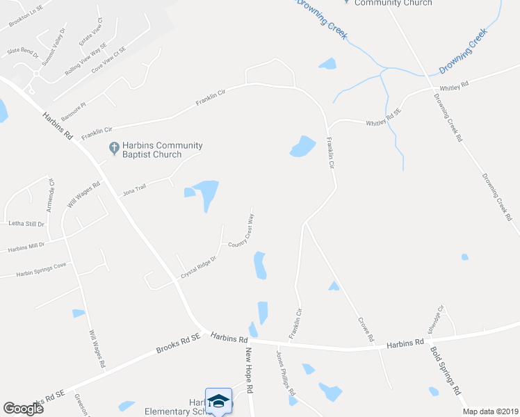 map of restaurants, bars, coffee shops, grocery stores, and more near 1885 Country Crest Way in Dacula