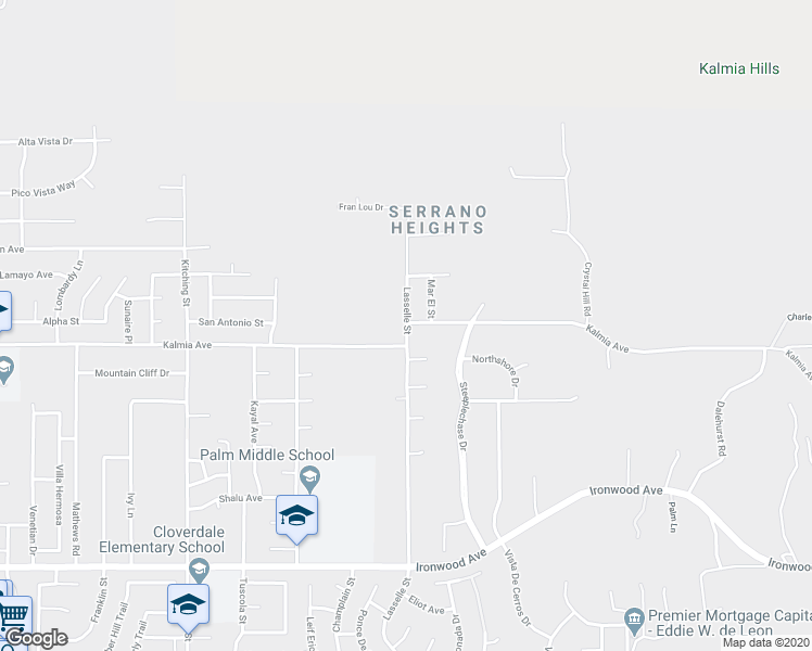 map of restaurants, bars, coffee shops, grocery stores, and more near 11415 Lasselle Street in Moreno Valley