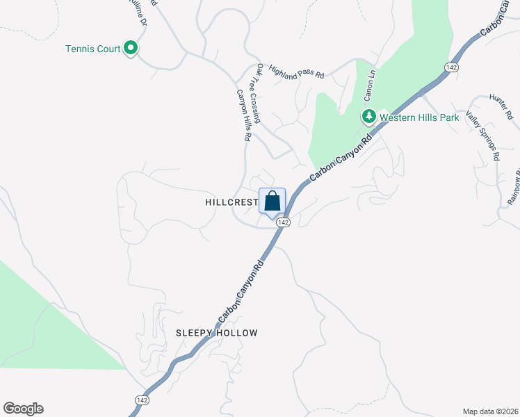 map of restaurants, bars, coffee shops, grocery stores, and more near 16500 Canyon Hills Road in Chino Hills