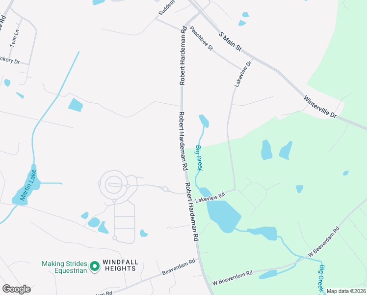 map of restaurants, bars, coffee shops, grocery stores, and more near 425 Robert Hardeman Road in Winterville