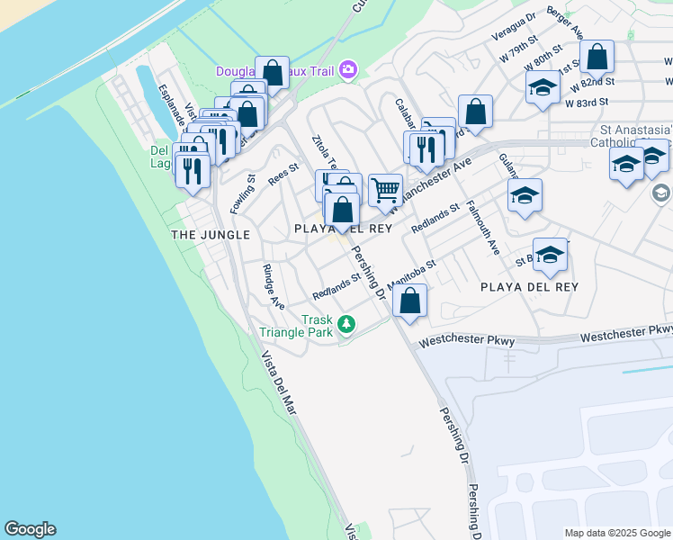 map of restaurants, bars, coffee shops, grocery stores, and more near 418 Talbert Street in Los Angeles