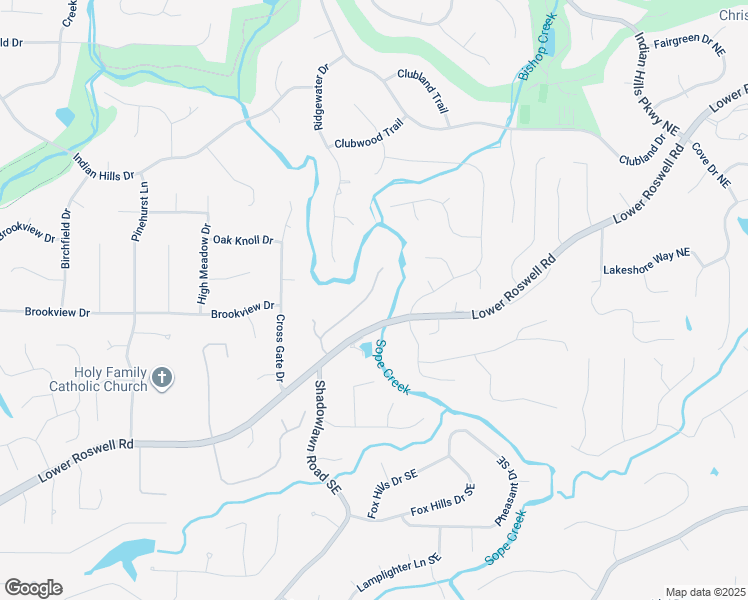 map of restaurants, bars, coffee shops, grocery stores, and more near 210 Indian Hills Court in Marietta