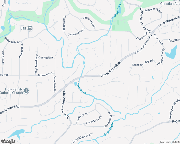 map of restaurants, bars, coffee shops, grocery stores, and more near 210 Indian Hills Court in Marietta