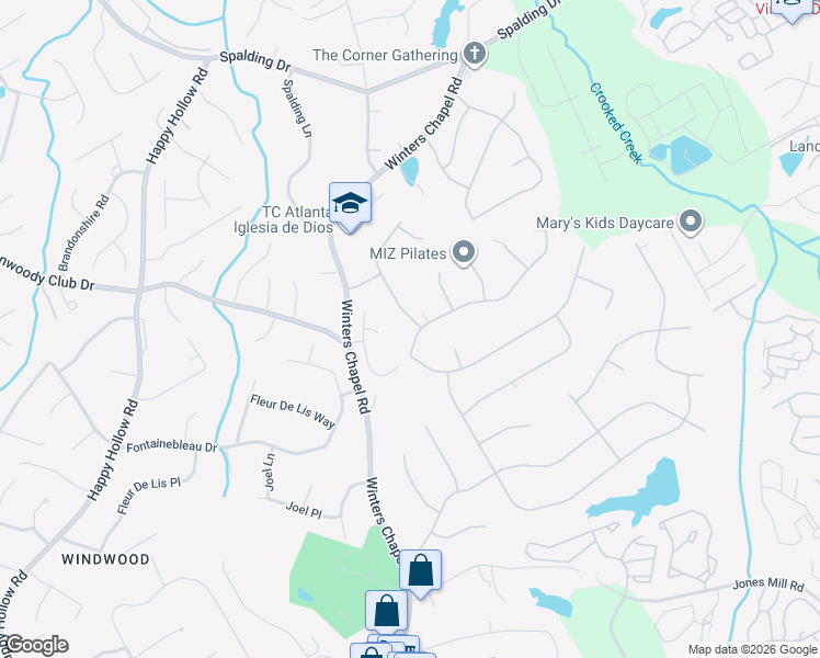 map of restaurants, bars, coffee shops, grocery stores, and more near 6889 Vic-Ar Road in Atlanta