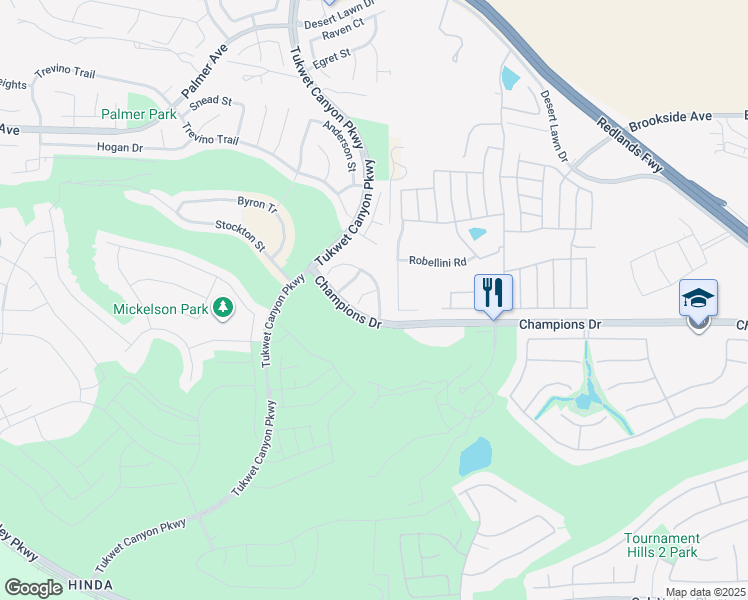 map of restaurants, bars, coffee shops, grocery stores, and more near 35983 Michelle Lane in Beaumont