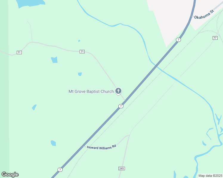 map of restaurants, bars, coffee shops, grocery stores, and more near County Road 71 in Coffeeville