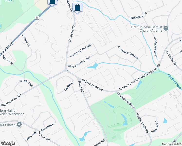 map of restaurants, bars, coffee shops, grocery stores, and more near 4534 Driftwater Road in Duluth