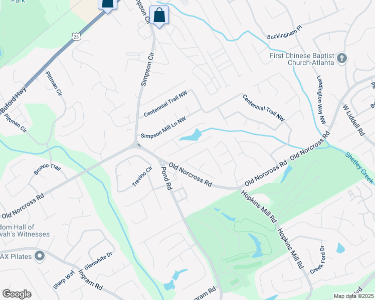 map of restaurants, bars, coffee shops, grocery stores, and more near 4534 Driftwater Road in Duluth