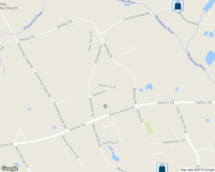 map of restaurants, bars, coffee shops, grocery stores, and more near 2998 Harfield Court Southeast in Bethlehem