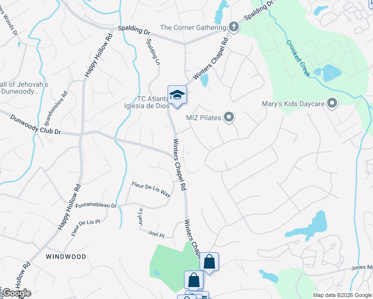 map of restaurants, bars, coffee shops, grocery stores, and more near 5273 Marston Road in Atlanta