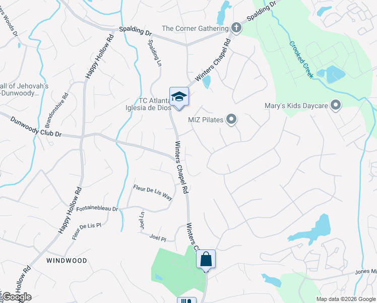 map of restaurants, bars, coffee shops, grocery stores, and more near 5273 Marston Road in Atlanta