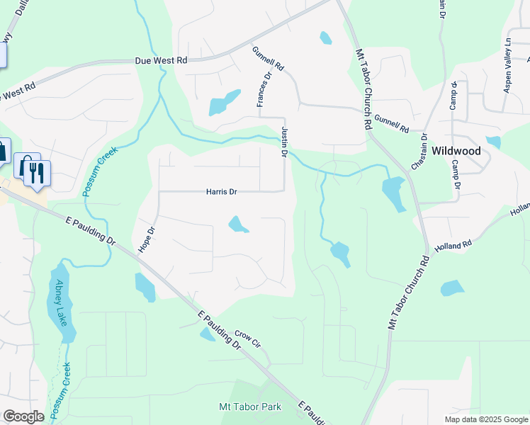map of restaurants, bars, coffee shops, grocery stores, and more near 318 Lakeshire Trce in Dallas