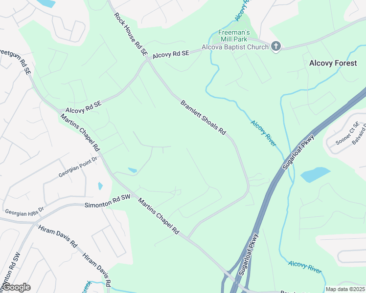 map of restaurants, bars, coffee shops, grocery stores, and more near 675 Chapel Hill Drive Southeast in Lawrenceville