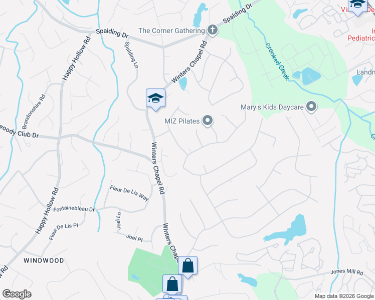 map of restaurants, bars, coffee shops, grocery stores, and more near 3860 Locklear Way Northwest in Doraville