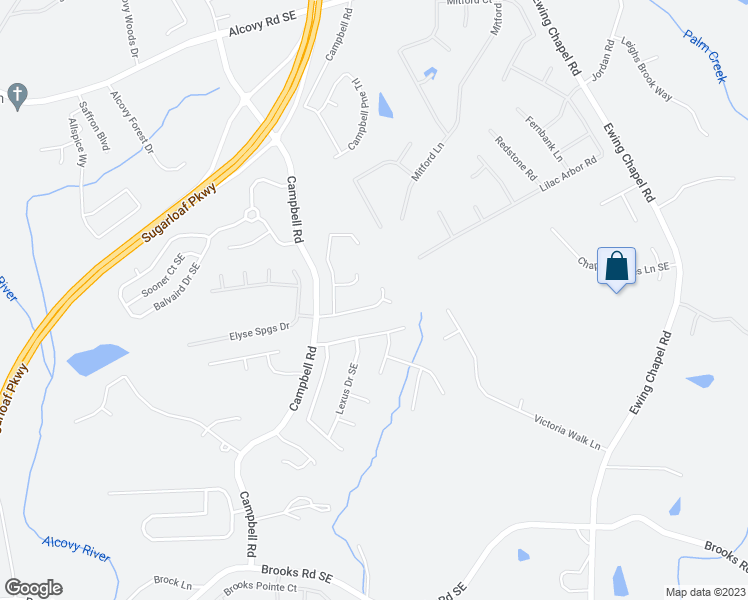 map of restaurants, bars, coffee shops, grocery stores, and more near 1780 Campbell Ives Drive Southeast in Lawrenceville