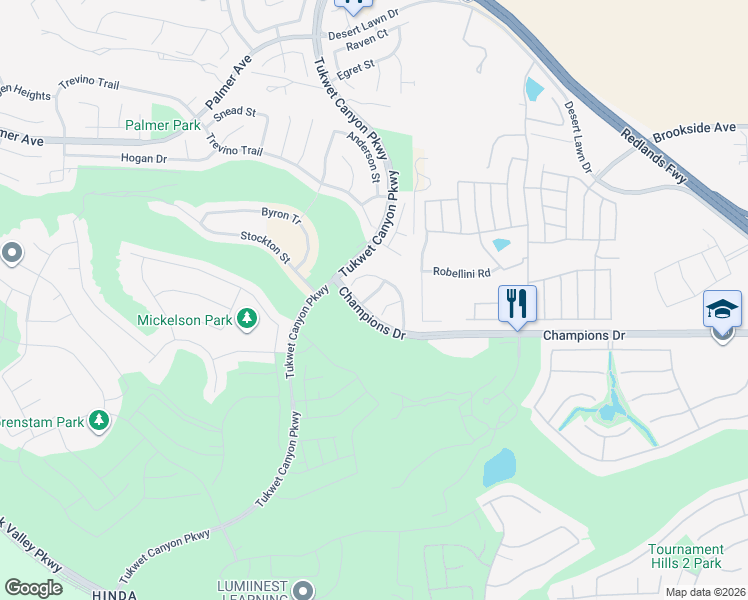map of restaurants, bars, coffee shops, grocery stores, and more near 11450 Trevor Way in Beaumont