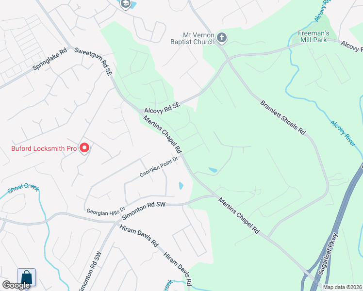 map of restaurants, bars, coffee shops, grocery stores, and more near 663 Martins Chapel Road in Lawrenceville