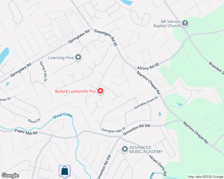 map of restaurants, bars, coffee shops, grocery stores, and more near 885 Sweet Mill Lane in Lawrenceville