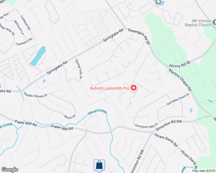 map of restaurants, bars, coffee shops, grocery stores, and more near 665 Martin Field Drive Southeast in Lawrenceville