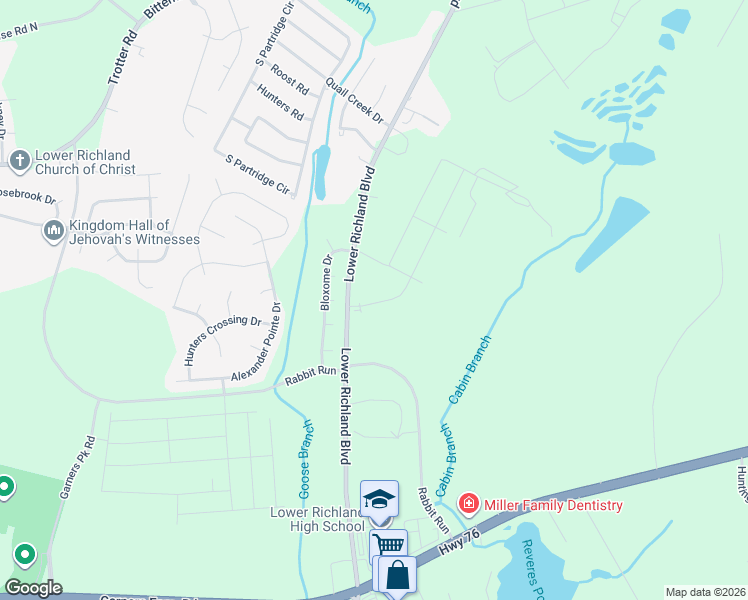 map of restaurants, bars, coffee shops, grocery stores, and more near 2503 Lower Richland Boulevard in Hopkins