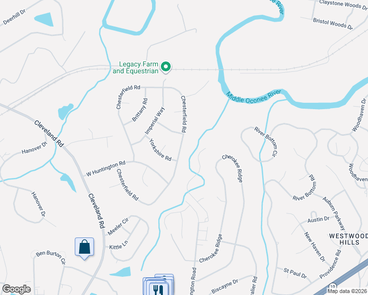 map of restaurants, bars, coffee shops, grocery stores, and more near 362 Chesterfield Road in Bogart