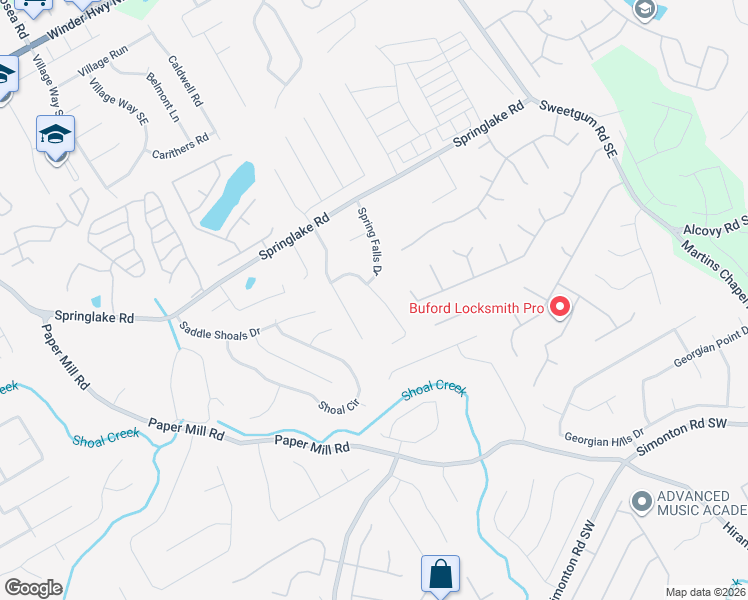 map of restaurants, bars, coffee shops, grocery stores, and more near 715 Josh Lane in Lawrenceville