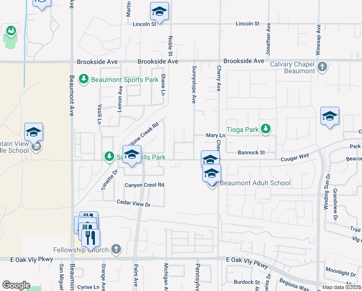map of restaurants, bars, coffee shops, grocery stores, and more near 1123 Brown Bear Trail in Beaumont