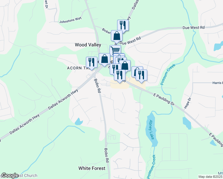 map of restaurants, bars, coffee shops, grocery stores, and more near 56 Sumac Court in Dallas