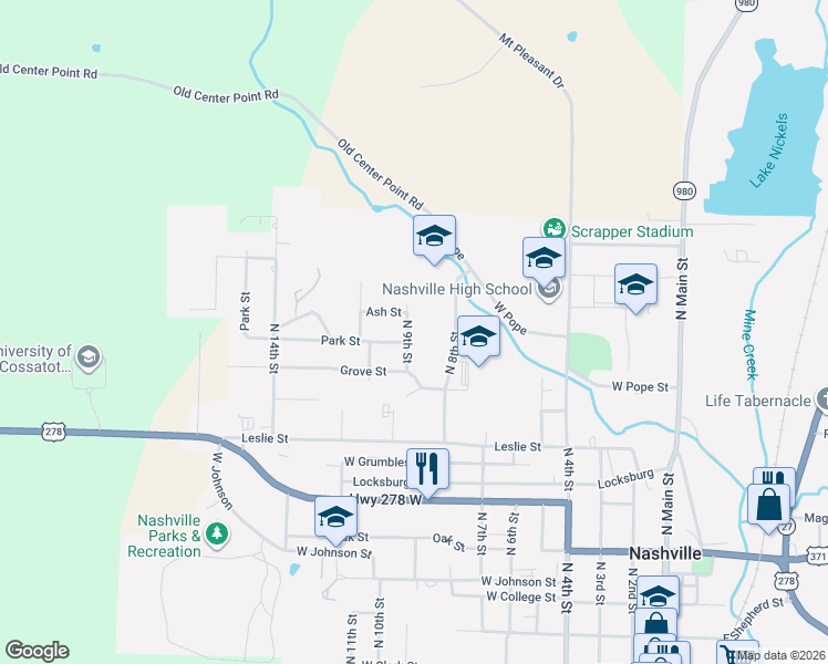 map of restaurants, bars, coffee shops, grocery stores, and more near 1006 North 9th Street in Nashville