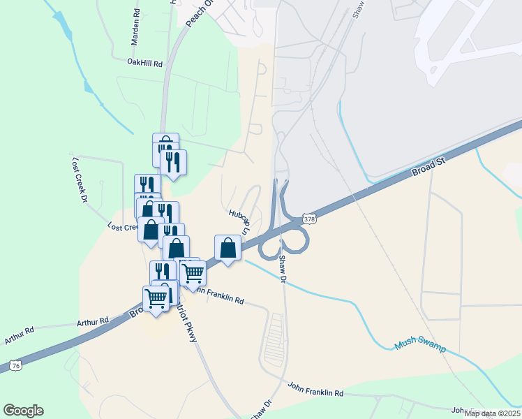 map of restaurants, bars, coffee shops, grocery stores, and more near 1245 Pawnshop Circle in Shaw Air Force Base