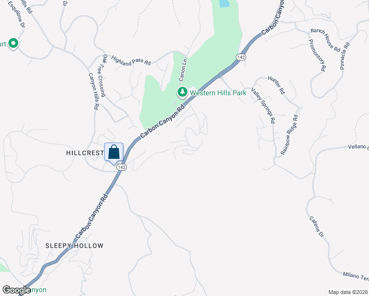 map of restaurants, bars, coffee shops, grocery stores, and more near 1675 Mountain View Lane in Chino Hills