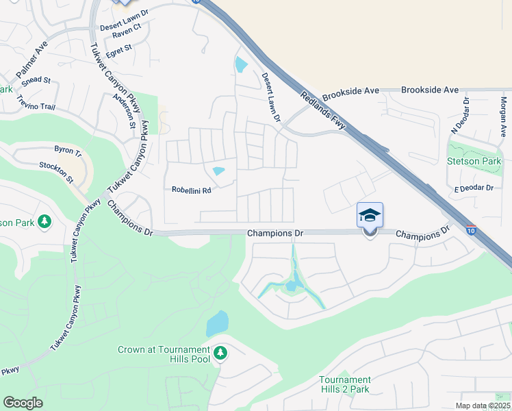 map of restaurants, bars, coffee shops, grocery stores, and more near 10961 Desert Lawn Drive in Calimesa