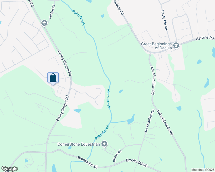 map of restaurants, bars, coffee shops, grocery stores, and more near 1348 Ewing Creek Drive in Dacula
