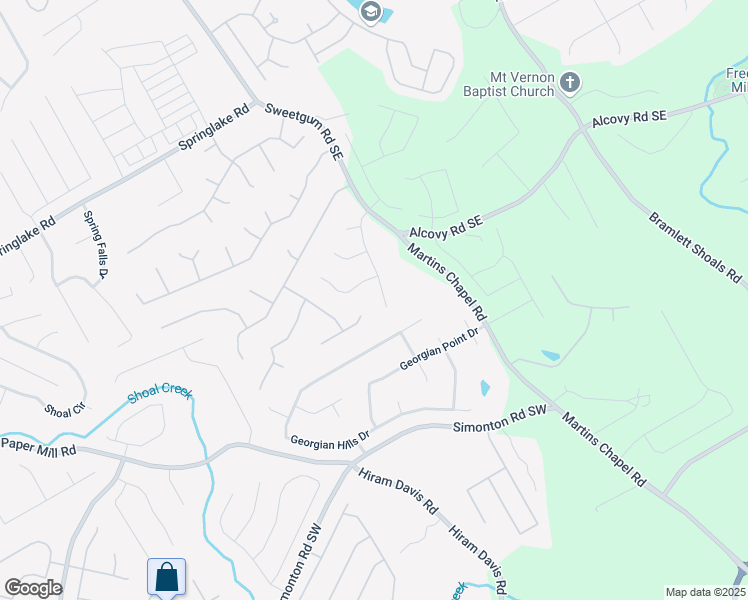 map of restaurants, bars, coffee shops, grocery stores, and more near 575 Chapel Walk Lane Southeast in Lawrenceville