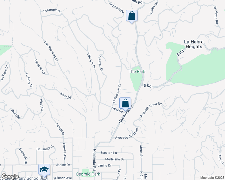 map of restaurants, bars, coffee shops, grocery stores, and more near 279 Shawnan Lane in La Habra